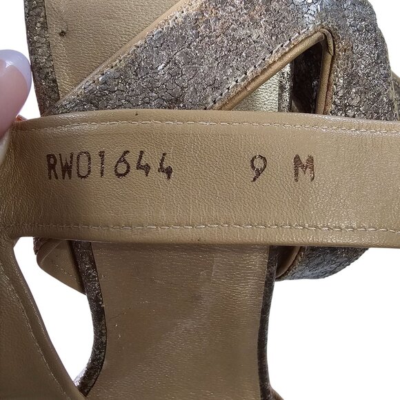 Stewart Weitzman Metallic Rose Gold Sandals Shoes Ankle Buckle sz 9 - Picture 5 of 9